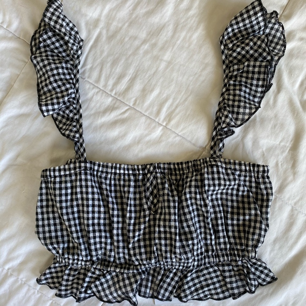 Black + White Crop Top